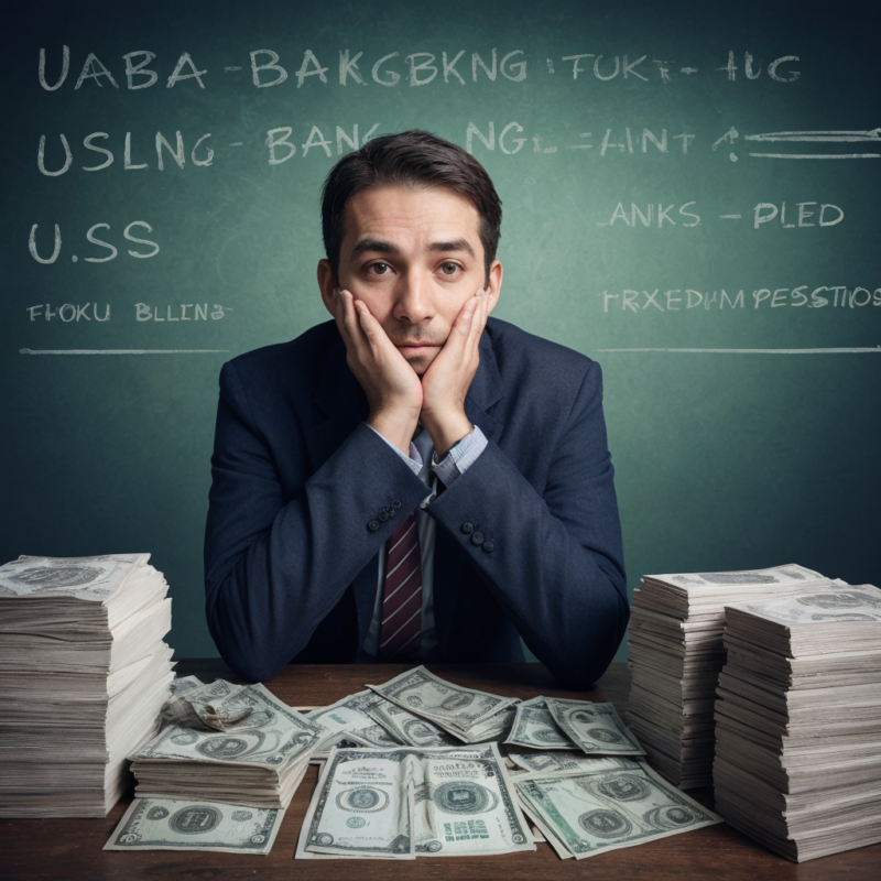 Thoughtful Lawyer with Money Piles in International Law Firm hand with phone taking picture