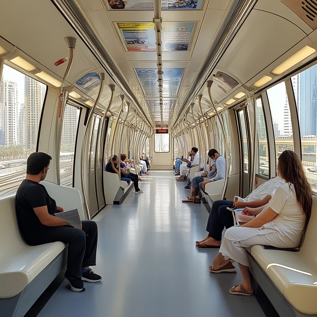taking the metro in dubai